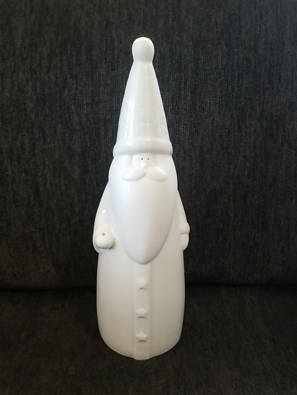 Minimalist Style Tall White Ceramic Santa Claus